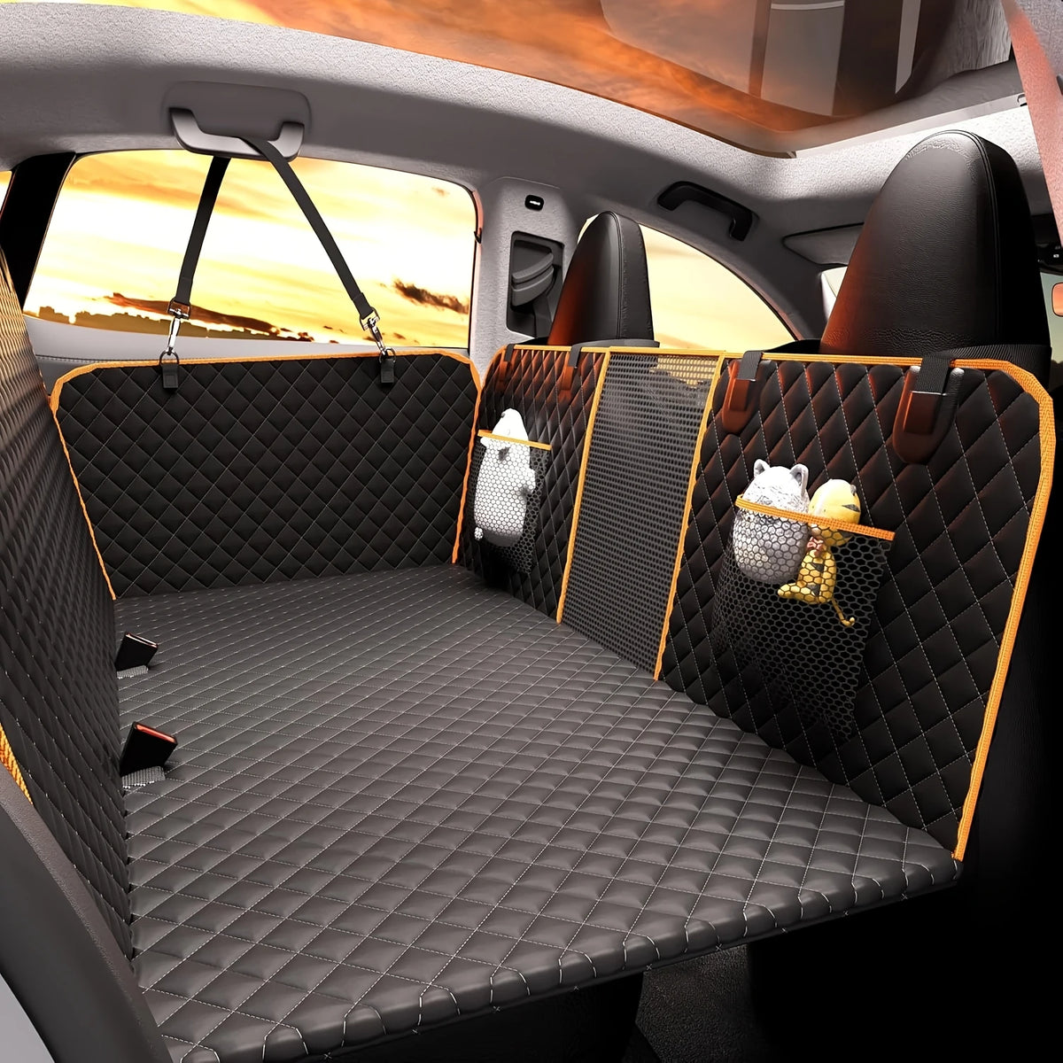 Hard-Bottom Dog Back Seat Extender & Car Seat Cover