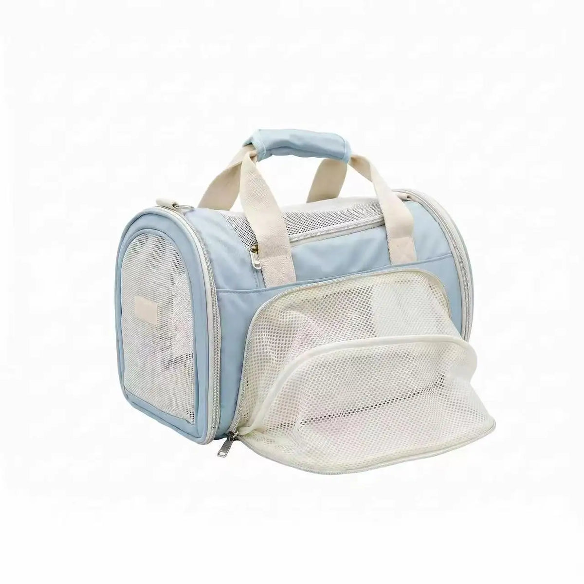 Blue Mesh Travel Carrier for Cats & Small Dogs