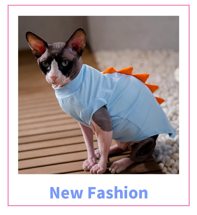 Dinosaur-Spike Cotton Cat Shirt