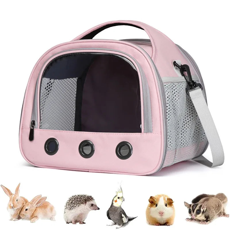 Compact Small-Pet Carrier with Clear Window & Mesh Sides