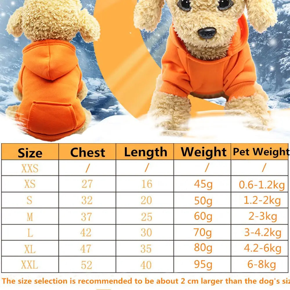 Solid-Color Pet Hoodie with Back Pocket