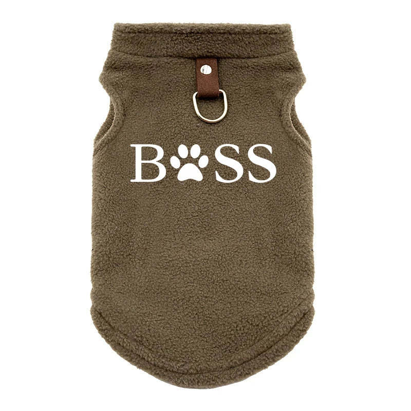 Fleece Pet Vest with Rounded Hem