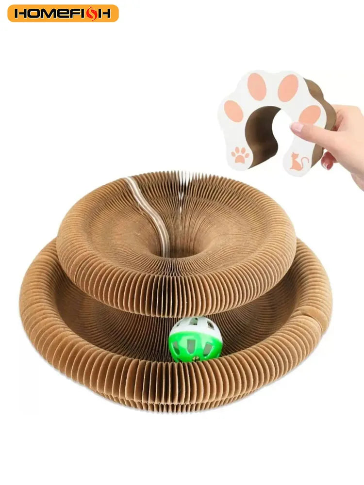Round Corrugated Cat Scratcher with Ball Track