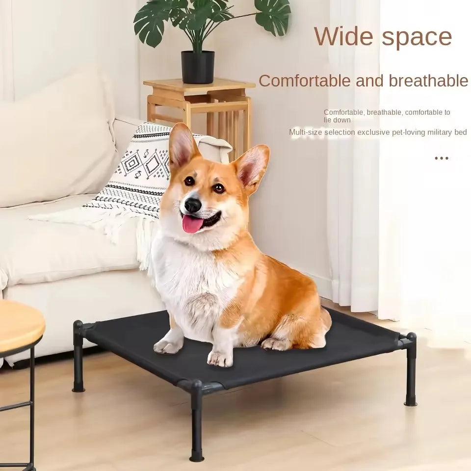 Elevated Mesh Pet Cot with Metal Frame