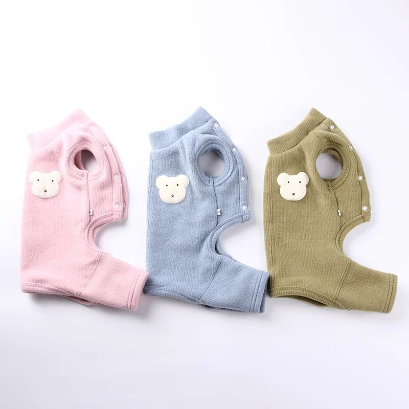 Plush-Lined Pet Jumpsuit with Snap Fastenings