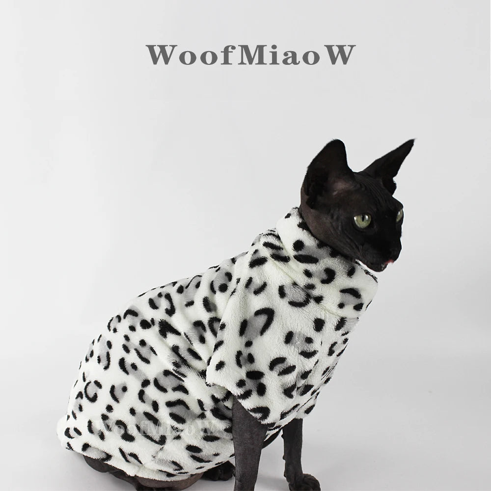 Plush Leopard-Print Cat Coat