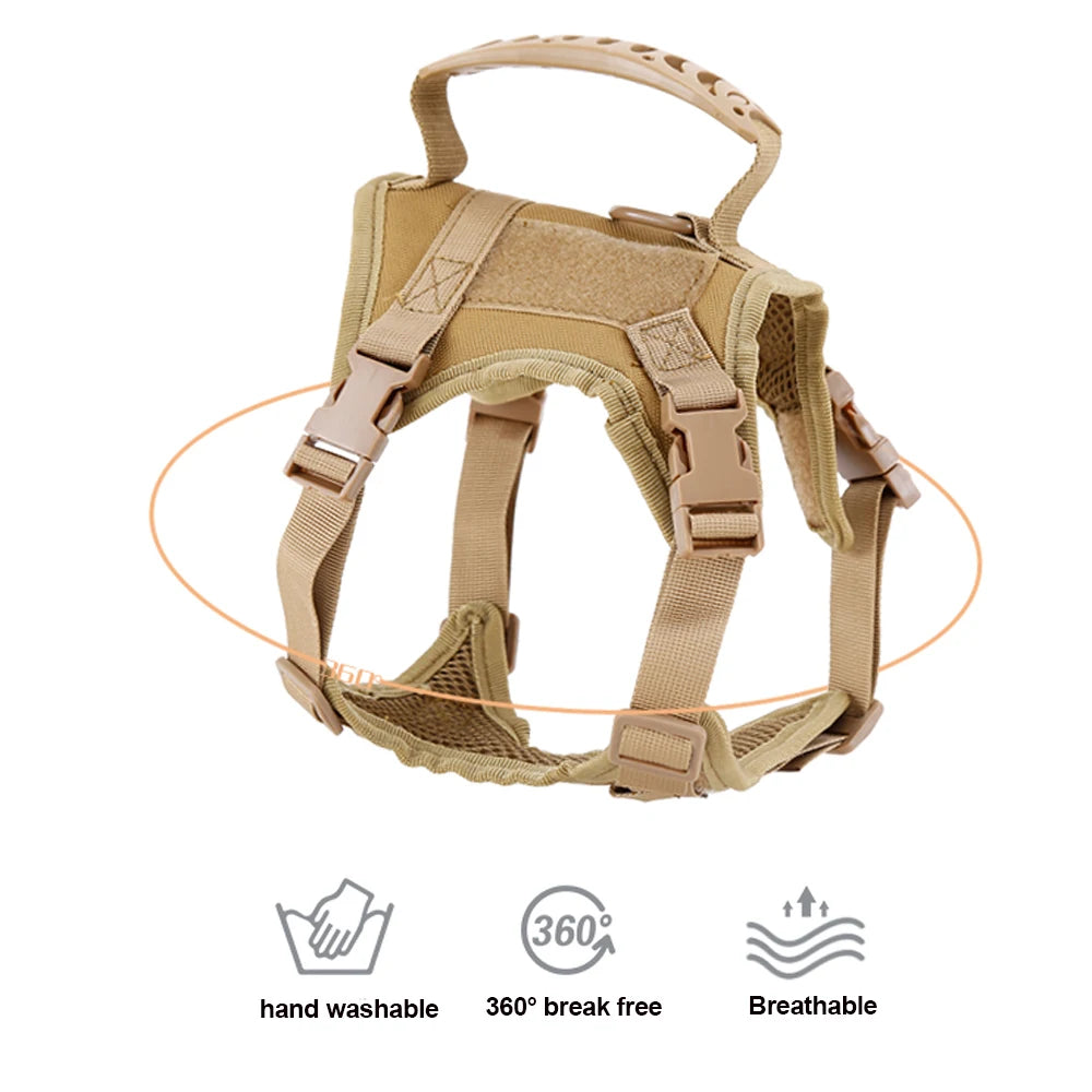 Adjustable Tactical-Style Pet Harness & Set Options