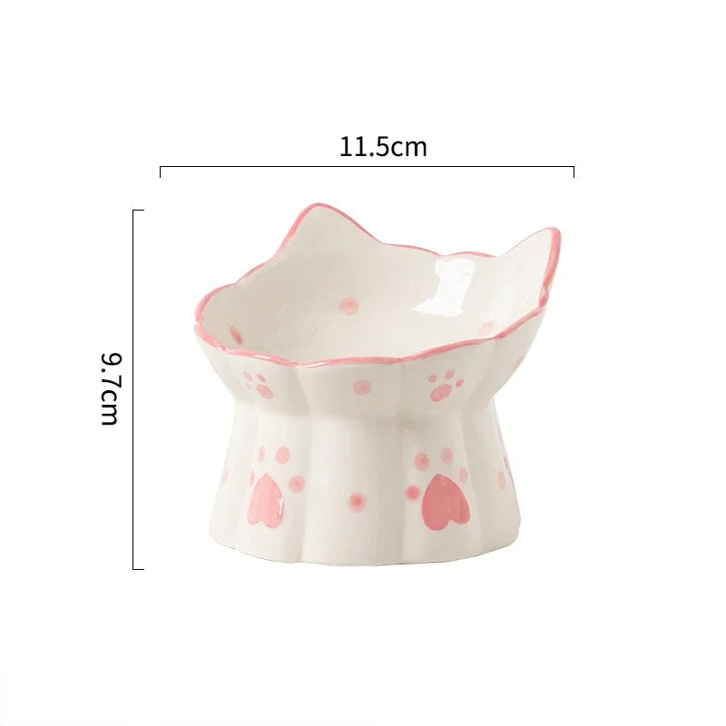 Elevated Ceramic Bowl for Cats & Small Dogs