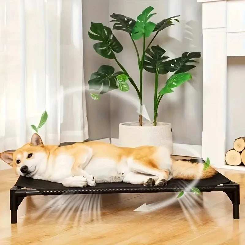 Elevated Mesh Pet Cot with Metal Frame