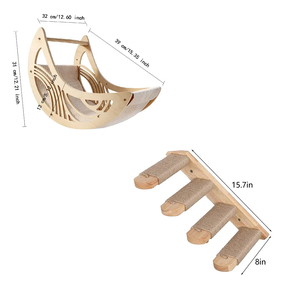 Wall-Mounted Cat Shelves, Steps & Lounging Options