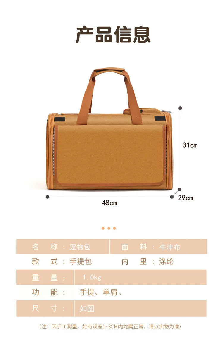 Foldable Mesh Pet Carrier with Front & Top Access