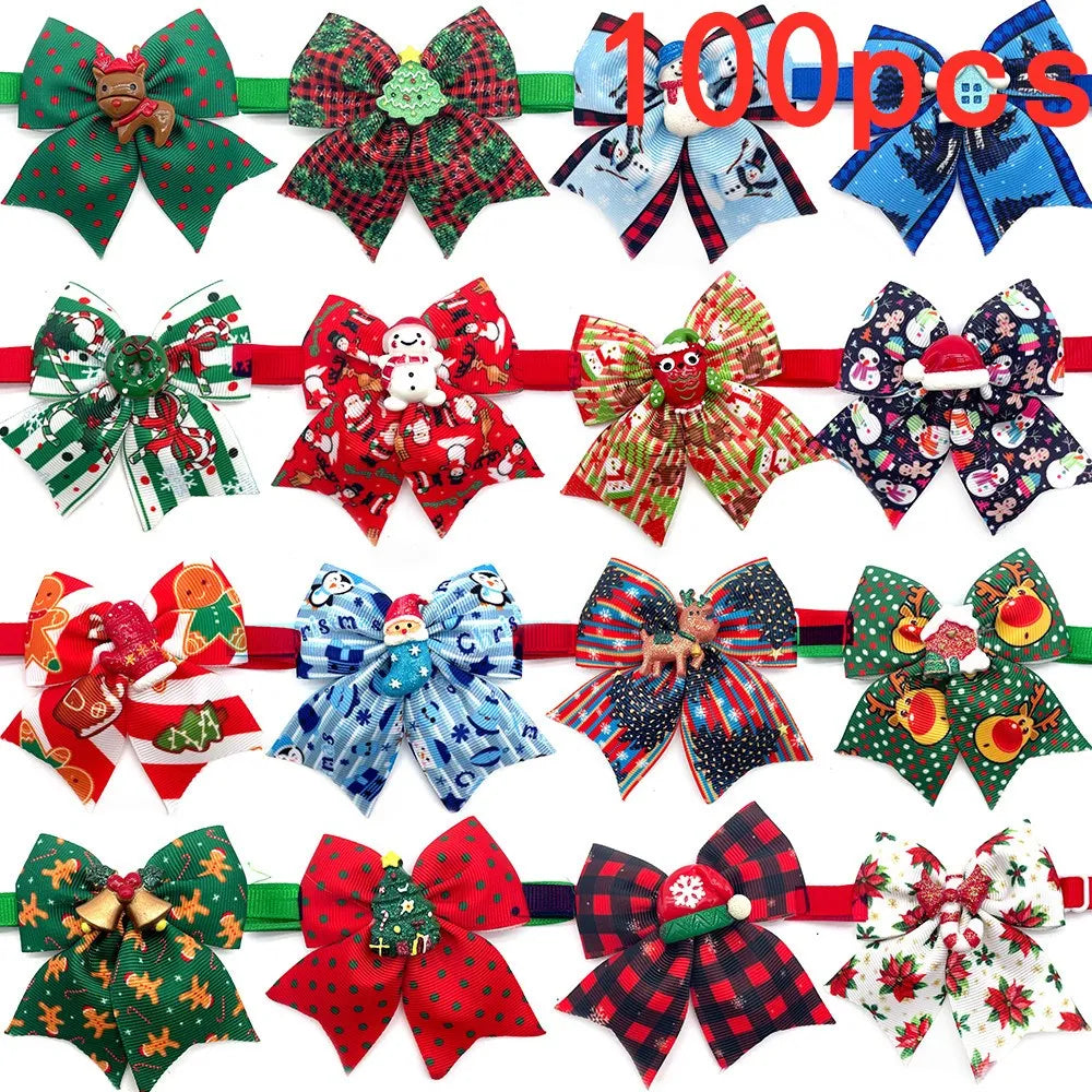Christmas Pet Bow Tie Assortment, 50 or 100 Pieces