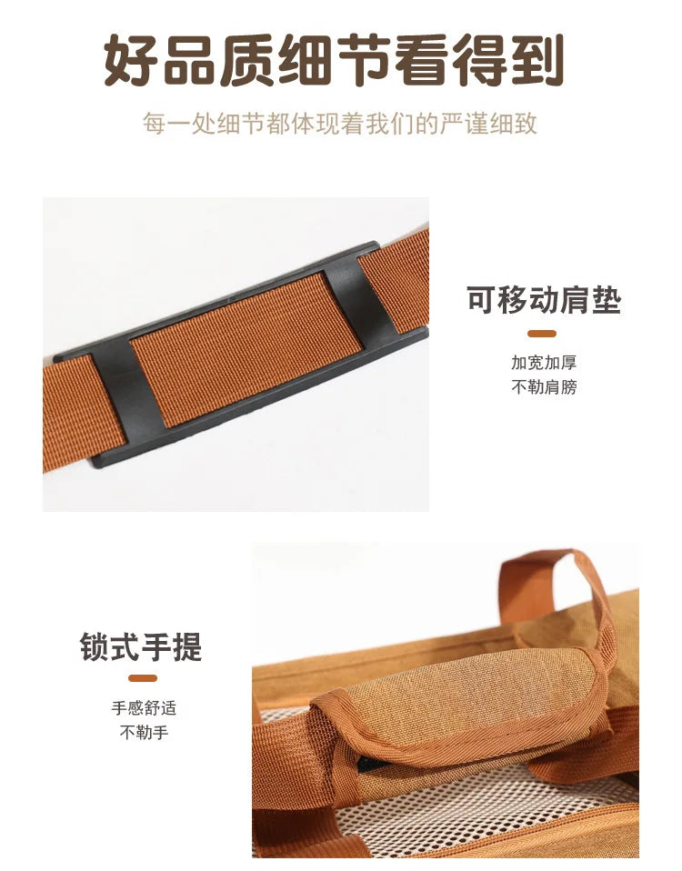 Foldable Mesh Pet Carrier with Front & Top Access
