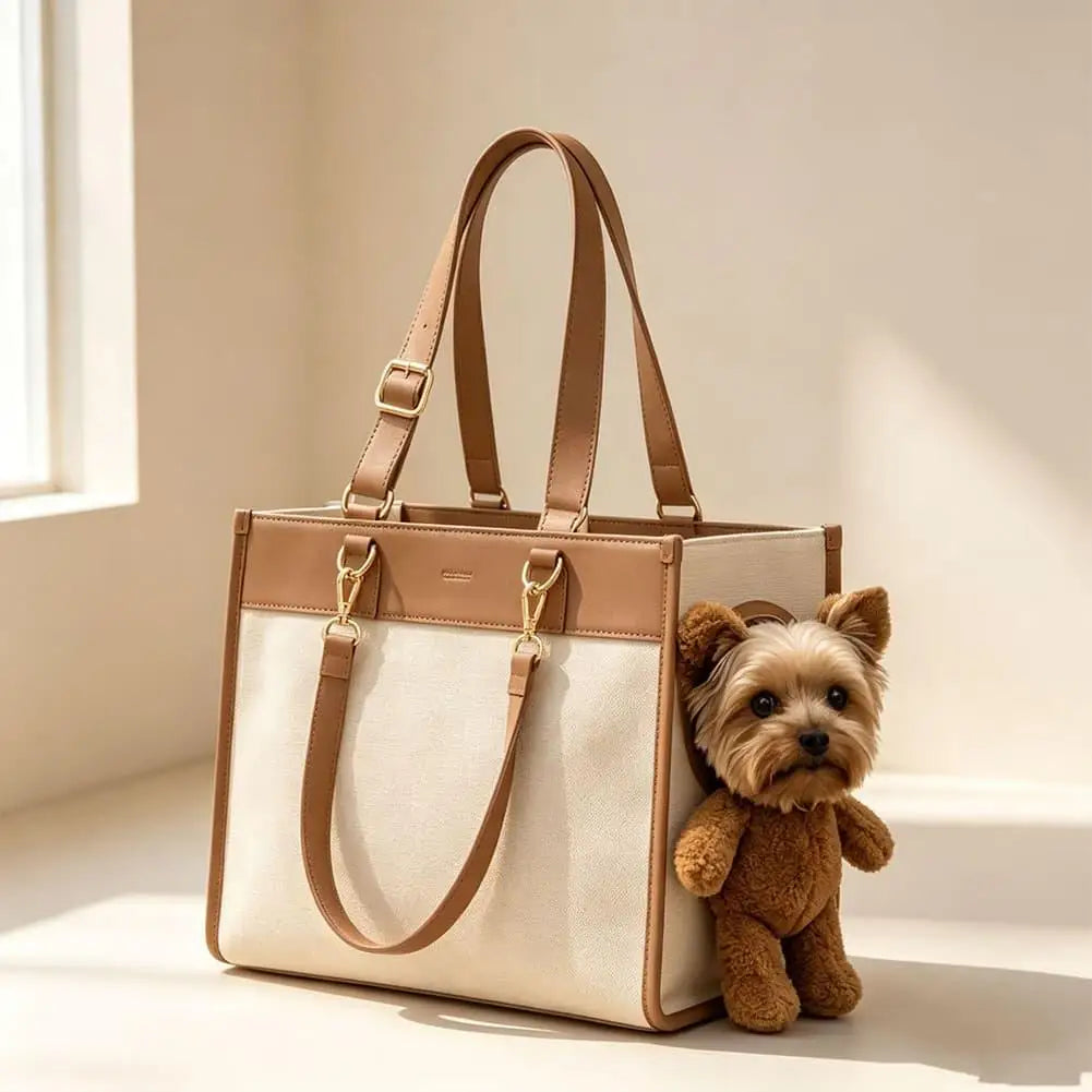 Teddy Bear Pet Carrier Handbag with Adjustable Strap