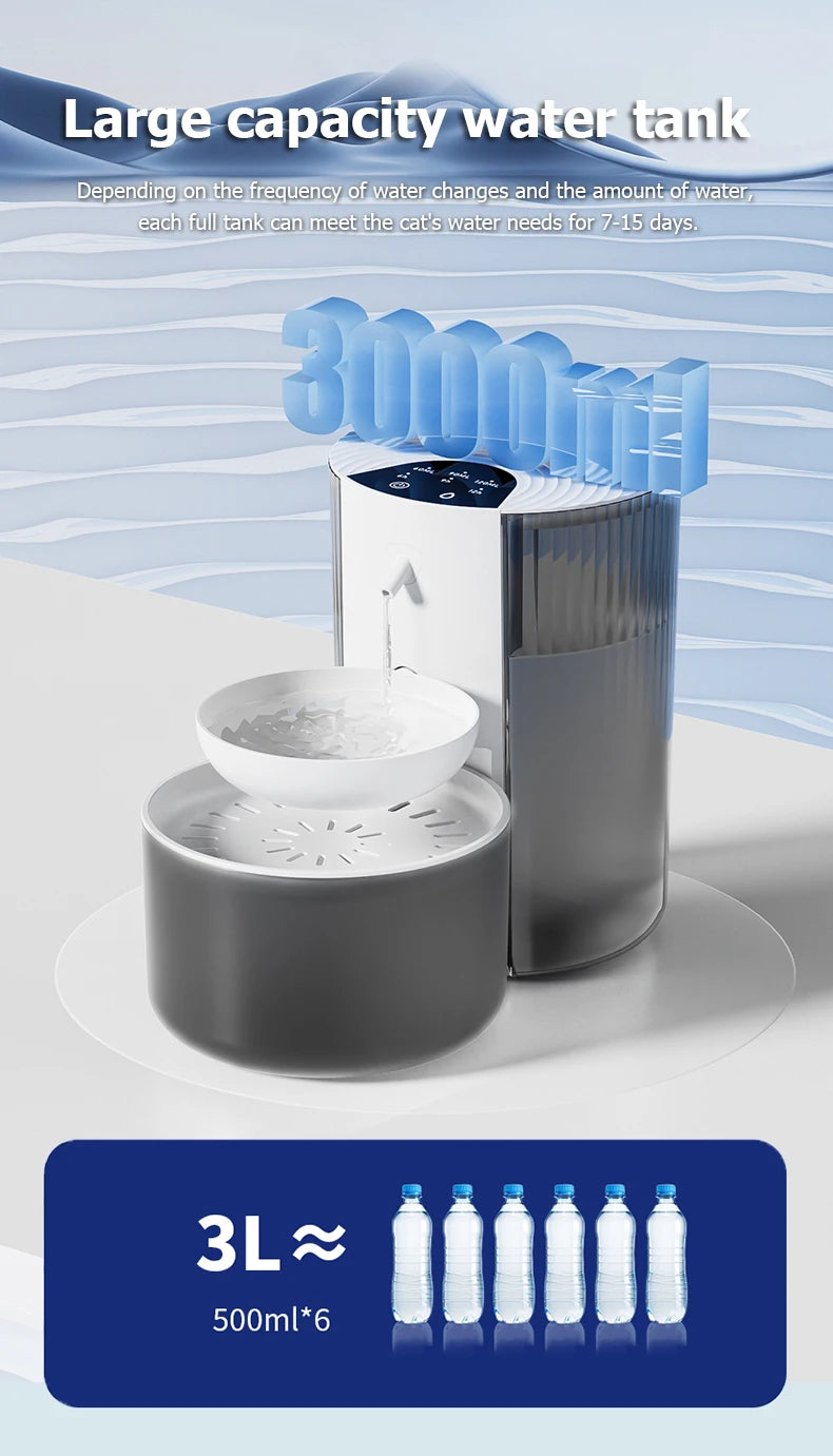 3L Rechargeable Pet Water Dispenser with Tilting Bowl