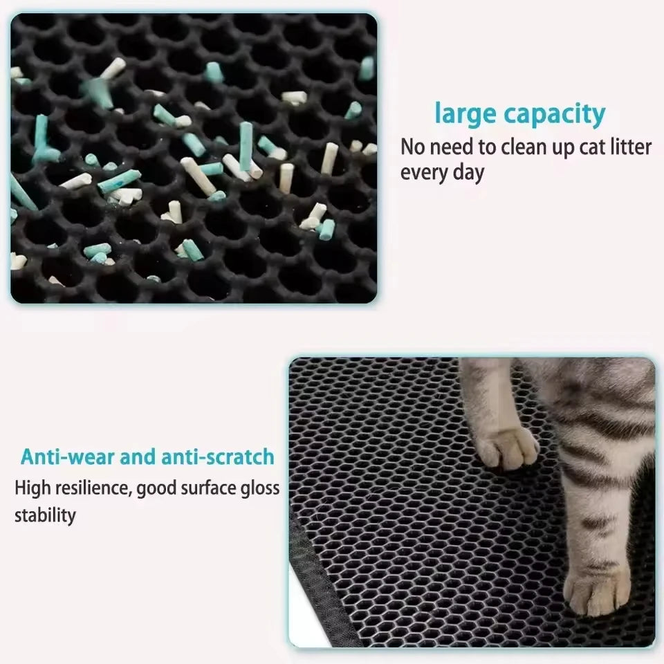 Double-Layer Honeycomb Cat Litter Mat
