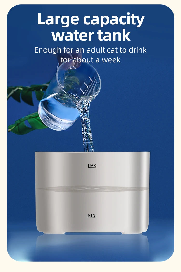 2L Pet Water Fountain with Removable Reservoir