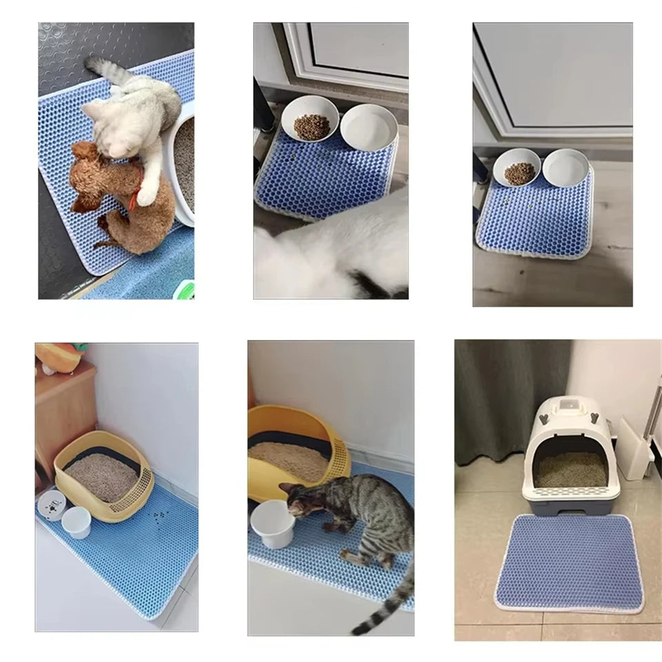 Double-Layer Honeycomb Cat Litter Mat