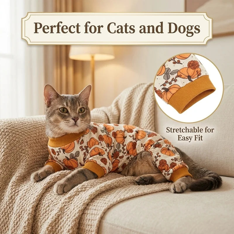 Pumpkin Print Four-Leg Pet Onesie for Dogs & Cats