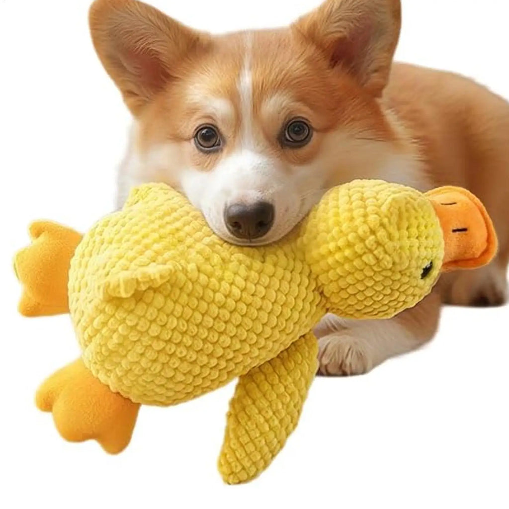 Yellow Plush Duck Dog Toy with Sound