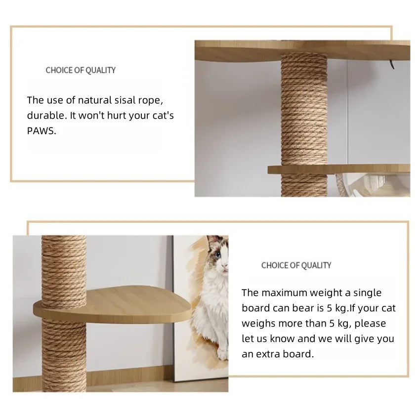 Adjustable Floor-to-Ceiling Cat Tower, 250–270 cm