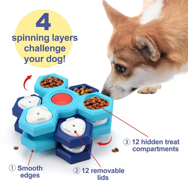 Spinning-Layer Dog Treat Puzzle in Three Options