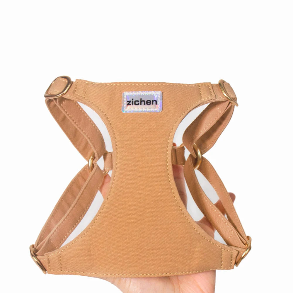Caramel Adjustable Pet Harness & Leash Set