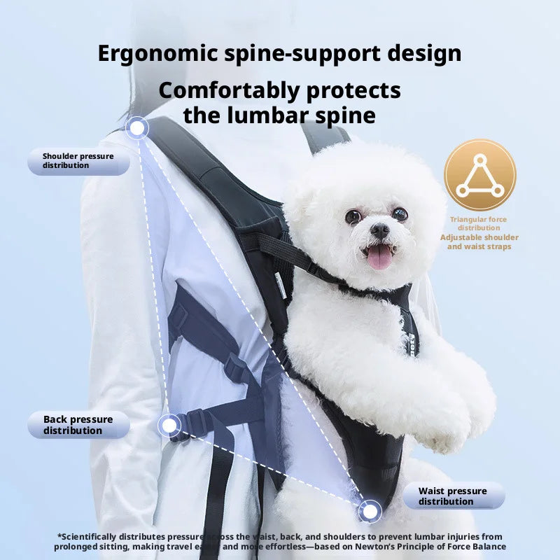 Chest-Worn Legs-Out Pet Carrier with Adjustable Straps