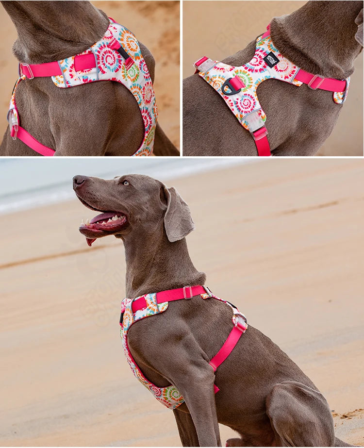 Adjustable Padded Nylon Dog Harness with Reflective Details