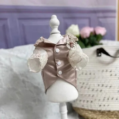 Floral Lace Pet Occasion Outfit, Dress or Suit