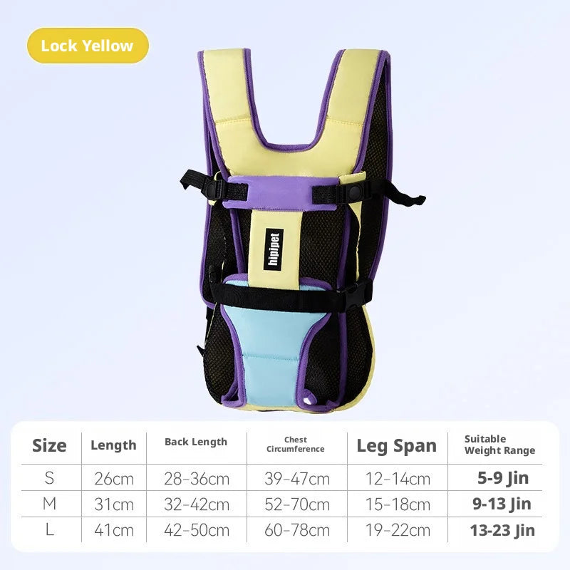 Chest-Worn Legs-Out Pet Carrier with Adjustable Straps