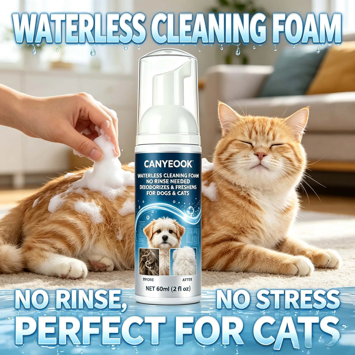 CANYEOOK Waterless Pet Cleaning Foam, 60 ml
