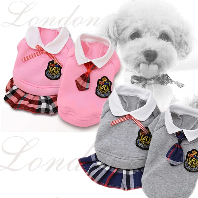 School-Inspired Pet Shirt or Plaid-Skirt Dress