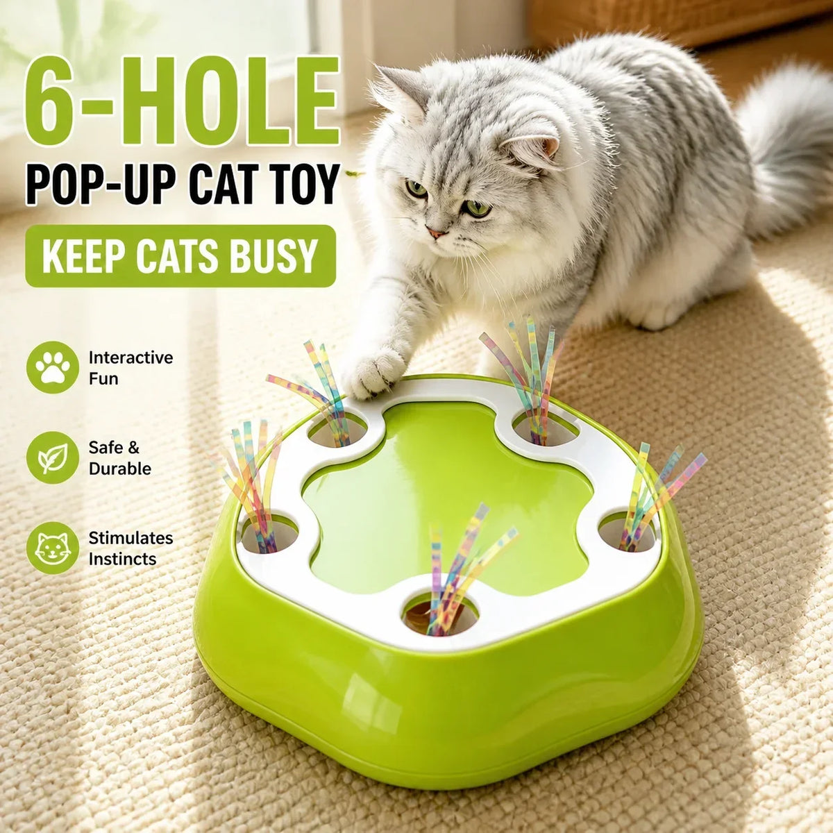 Six-Hole Pop-Up Tassel Cat Toy
