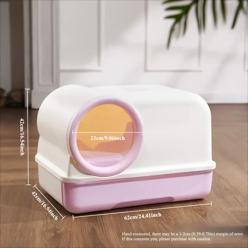Enclosed Cat Litter Box with Entry Corridor & Drawer