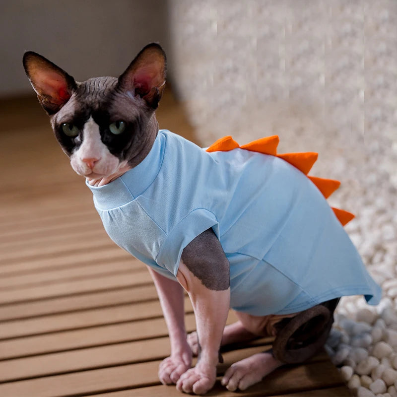 Dinosaur-Spike Cotton Cat Shirt