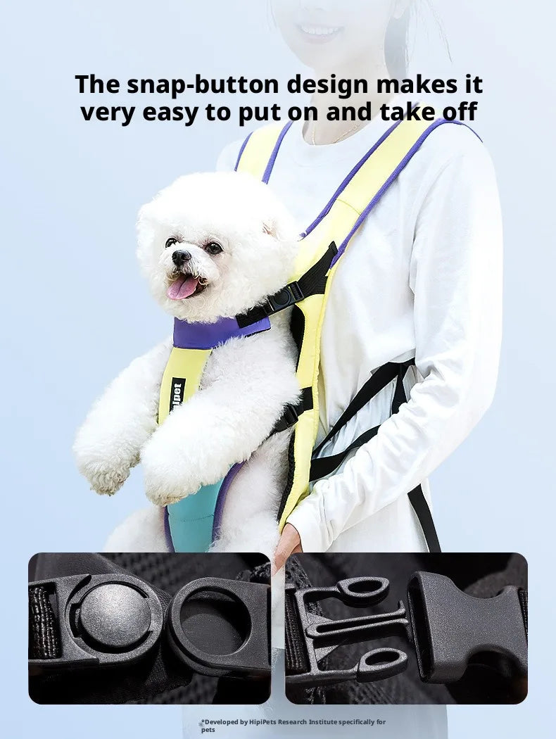 Chest-Worn Legs-Out Pet Carrier with Adjustable Straps