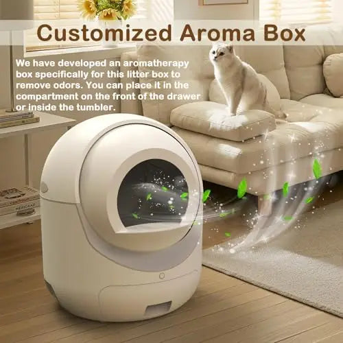 App-Controlled Self-Cleaning Cat Litter Box in Grey