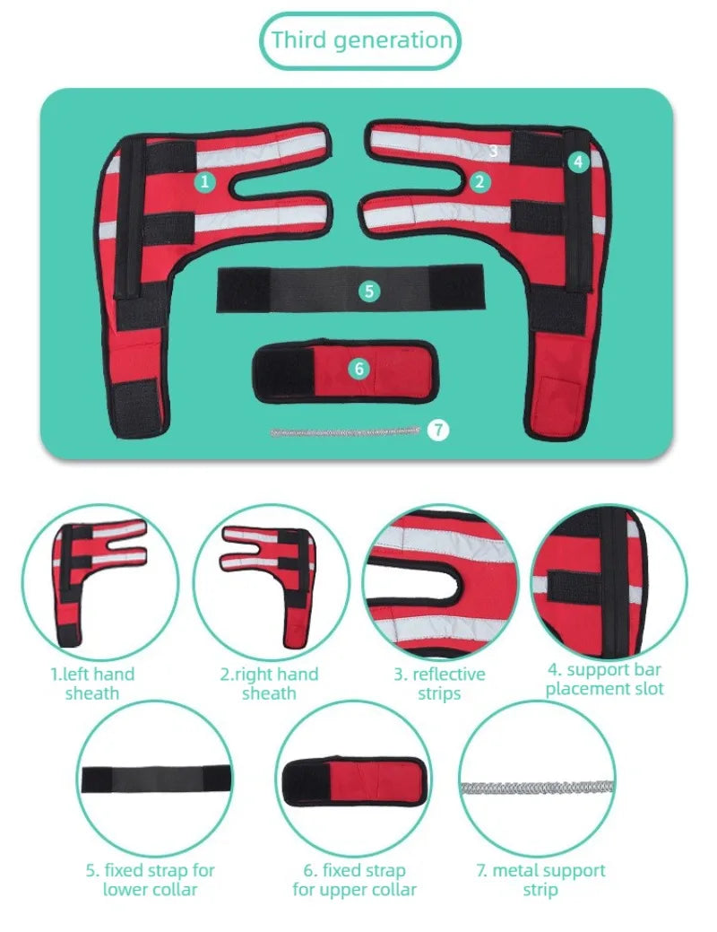 Dog Front-Leg Brace Set with Connecting Straps