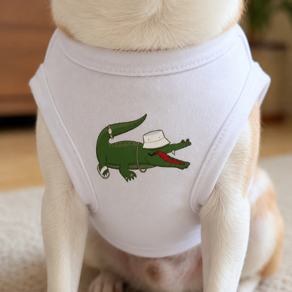 White Crocodile-Graphic Dog Tank Top