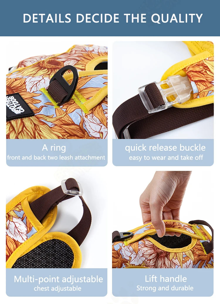 Adjustable Padded Nylon Dog Harness with Reflective Details