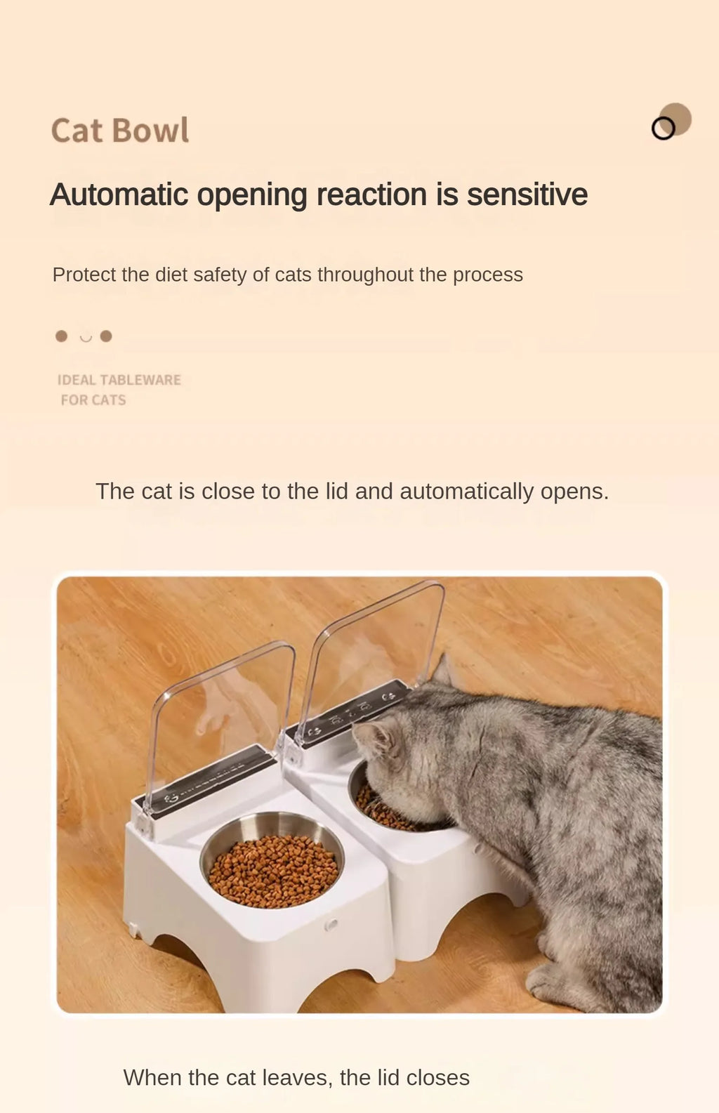 Sensor-Lid Pet Bowl, Ceramic or Stainless Steel