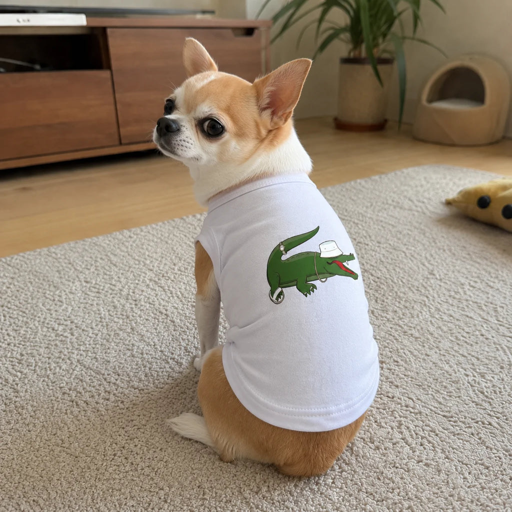 White Crocodile-Graphic Dog Tank Top