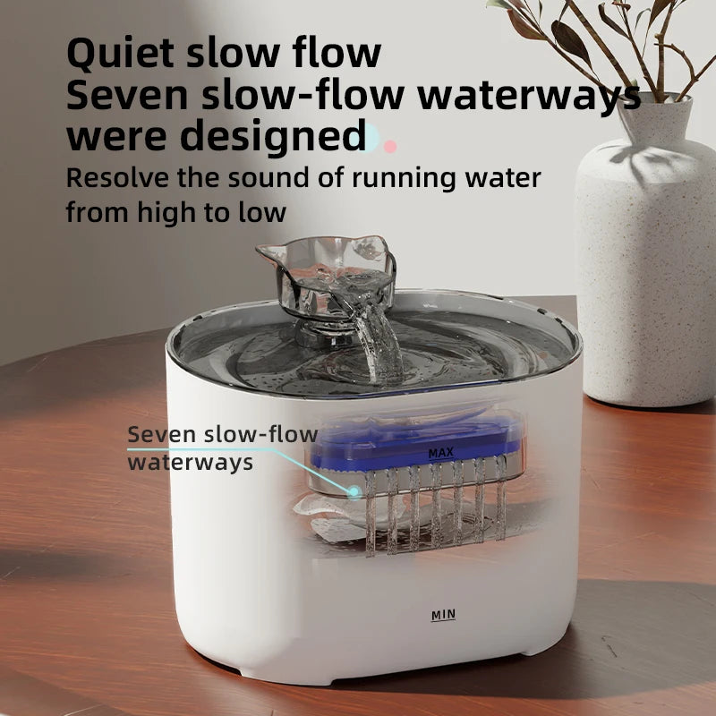 2L Pet Water Fountain with Removable Reservoir
