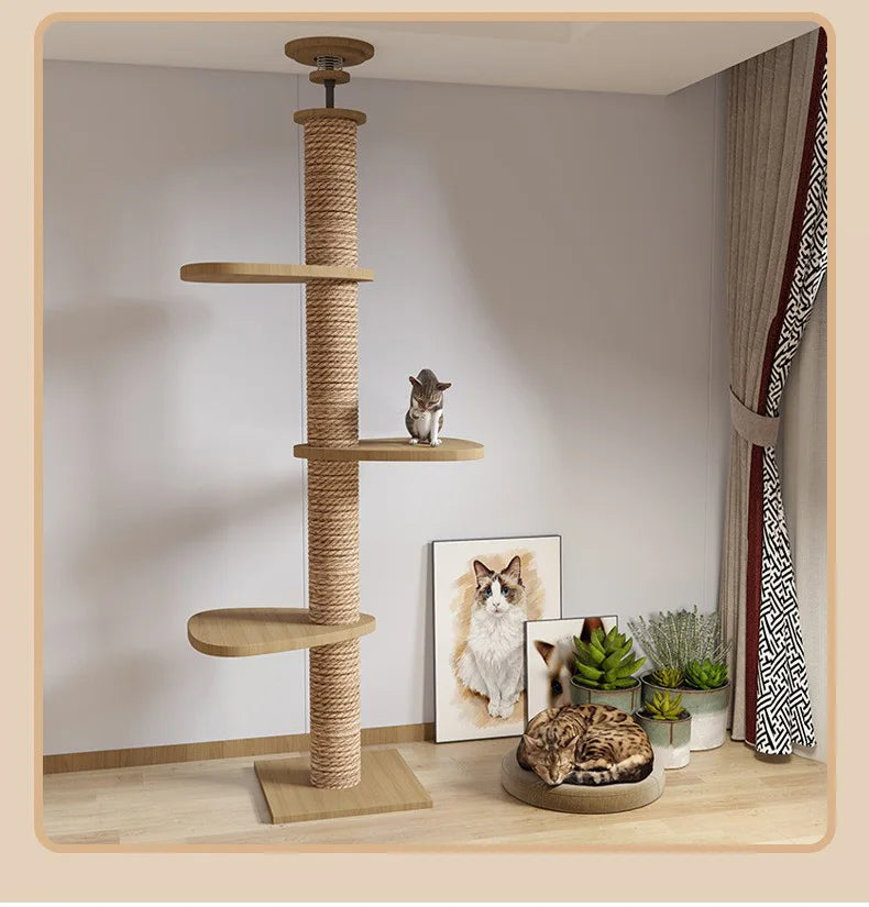 Adjustable Floor-to-Ceiling Cat Tower, 250–270 cm