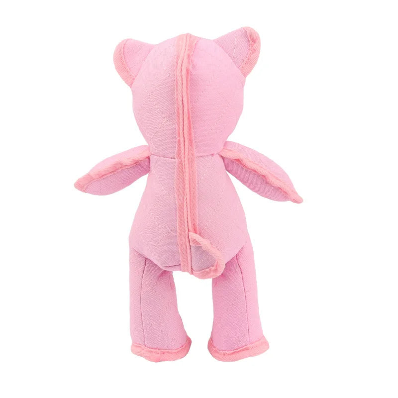 Squeaky Teddy Bear Dog Toy in Pink or Blue