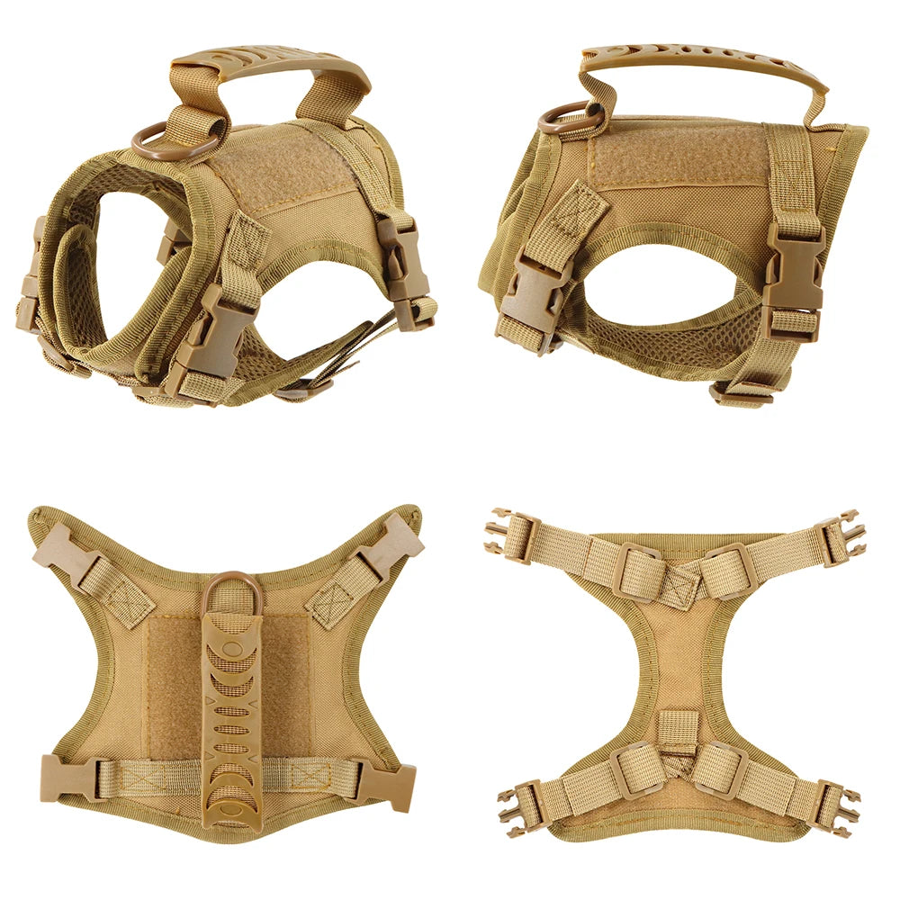 Adjustable Tactical-Style Pet Harness & Set Options