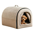 Covered Pet Tent Bed with Door Curtain