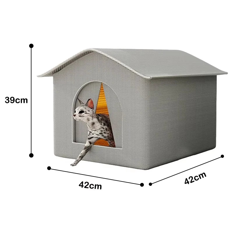 Foldable Cat Shelter with Optional Raised Stand