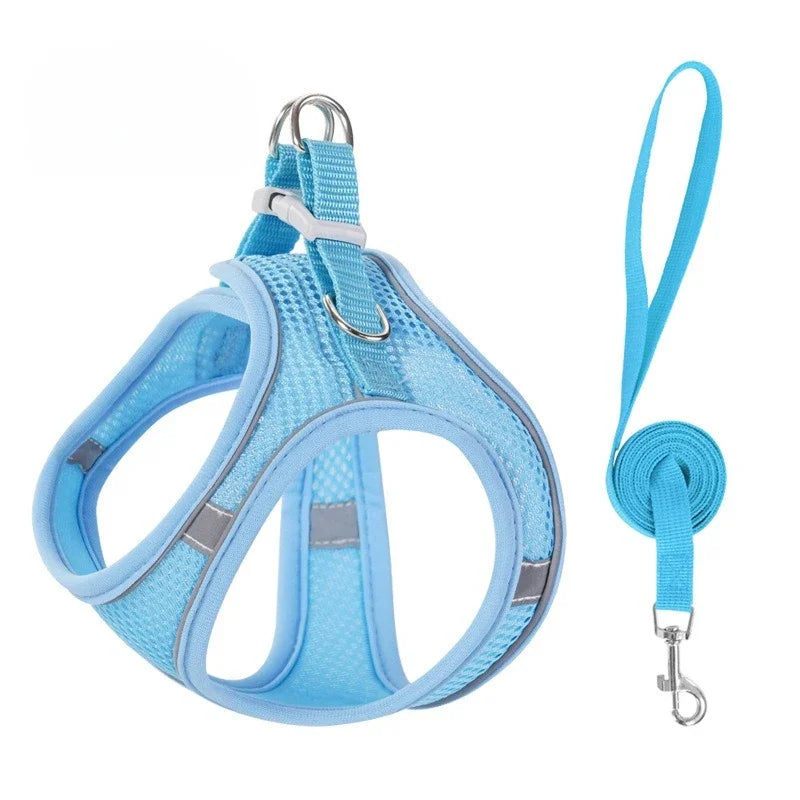 Reflective-Trim Pet Vest Harness & 1.5 m Leash Set